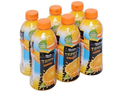 6 chai nước cam có tép Teppy 327ml